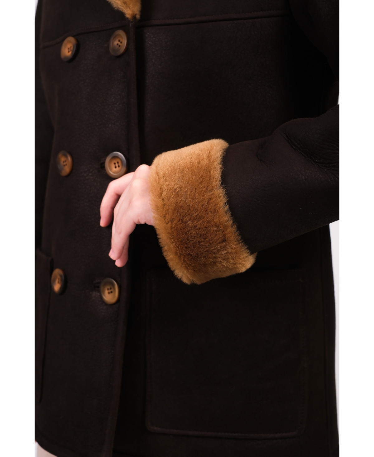 Furniq Uk Women's Leather Sheepskin Coat, Created for Macy's - Brown