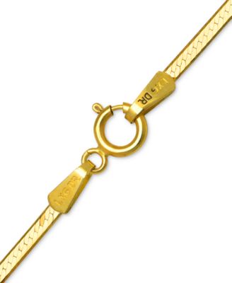 20" Flat Herringbone Chain Necklace (1-1/4mm) in 14k Gold