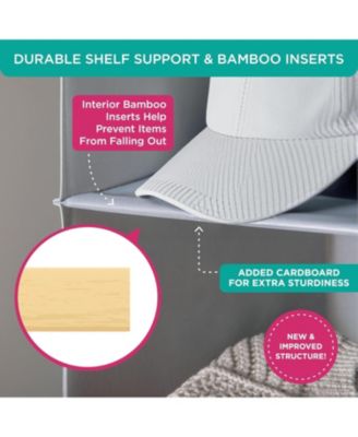 Hanging Closet Organizer with 4 Shelves and Black Metal Rod