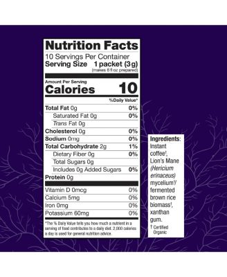 MycoBrew Coffee - Instant Coffee Drink Mix - Coffee Powder that Includes Lion's Mushroom - Drink Mix with 100% Arabica Instant Coffee - Awaken and Activate, 10 Packets (10 Servings)