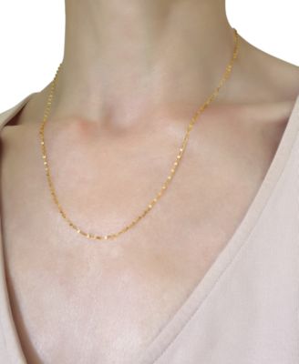 20" Mirror Link Chain (1-1/2mm) in 14K Gold