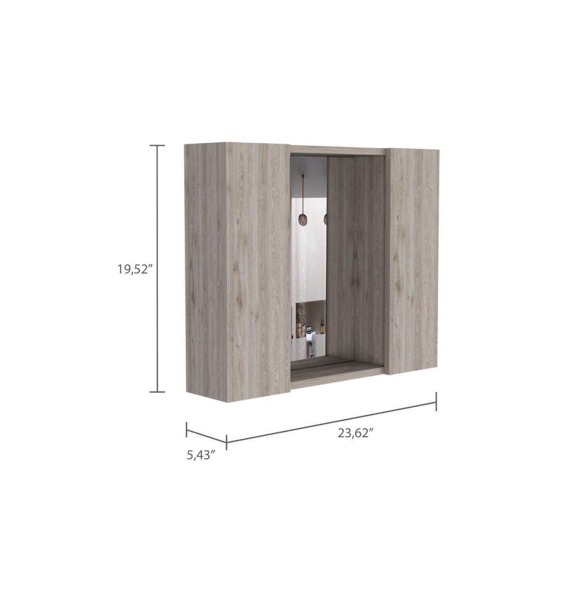 Depot E-Shop Garnet Medicine Double Door Cabinet, One External Shelf