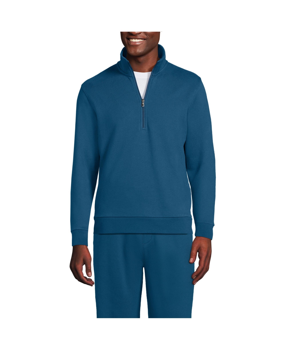 Lands' End Big & Tall Sleeve Serious Sweats Half Zip Mock Sweatshirt