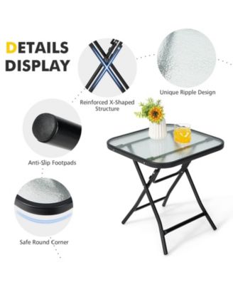 18 Inch Square Patio Bistro Table with Rustproof Frame