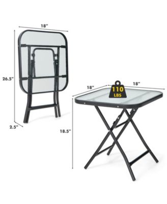 18 Inch Square Patio Bistro Table with Rustproof Frame