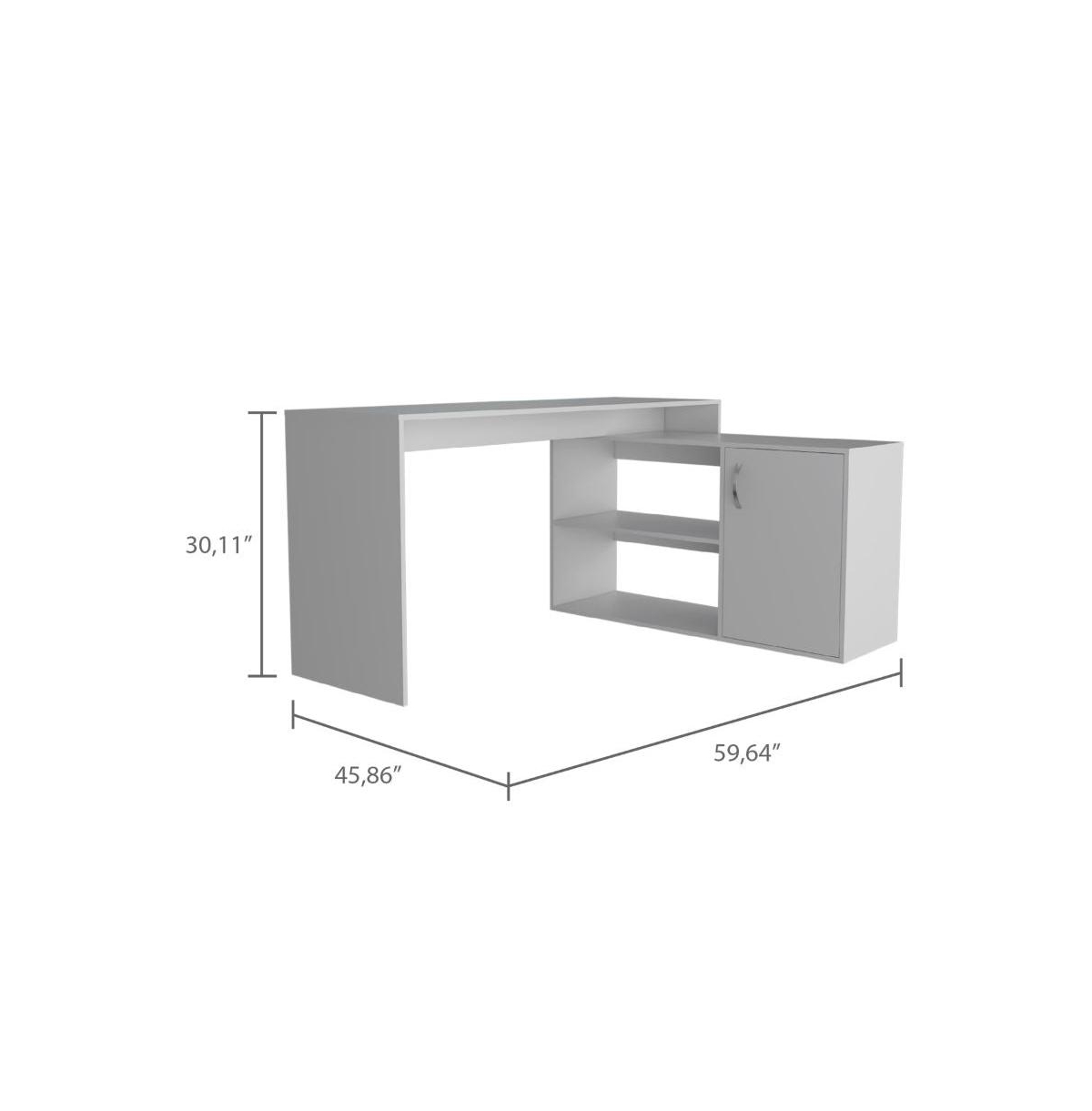 Depot E-Shop Boston L-Shaped Desk, Single Door Cabinet, Two Open Shelves, Two Interior Shelves, Light Oak