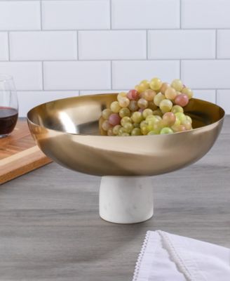 Uptown Pedestal Bowl on Marble Stand