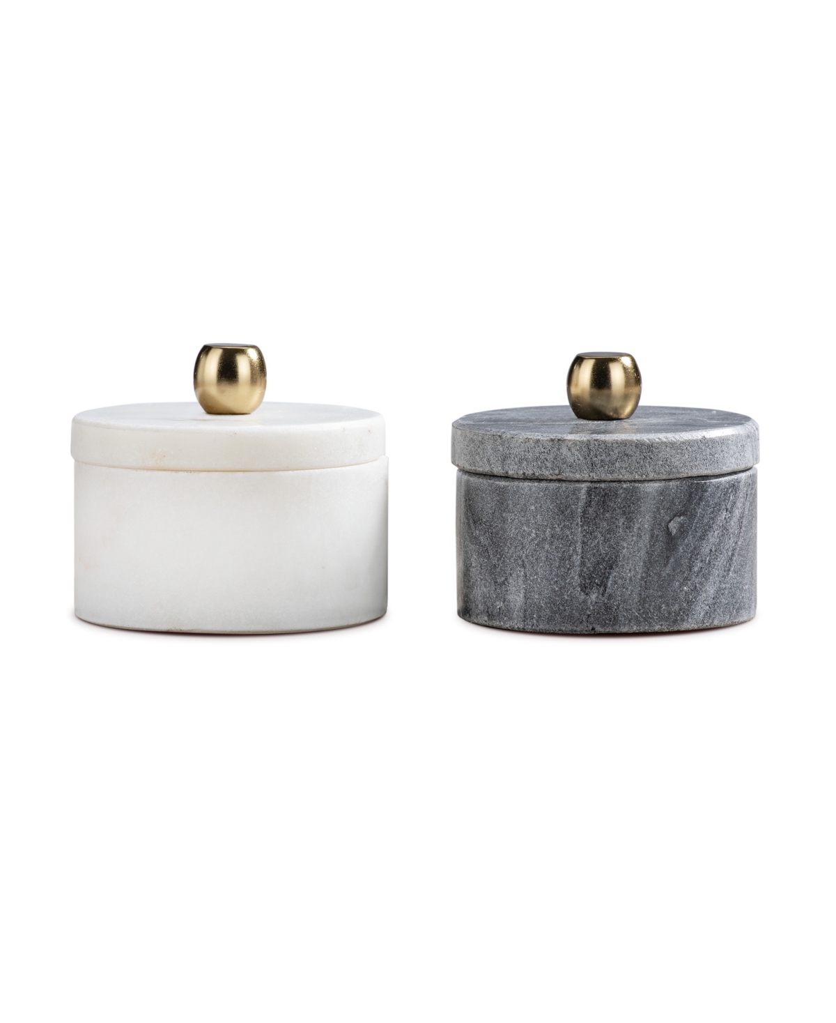 Thirstystone Uptown Marble Lidded Salt & Pepper Cellars In Black,white