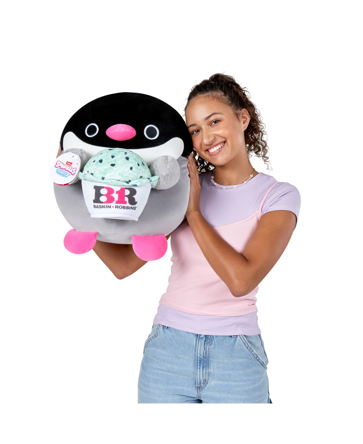 SNACKLES ZURU LARGE PENGUIN AND BASINK-ROBBIN SOFT PLUSH TOY 
