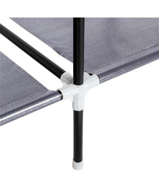 67&amp;quot; Portable Wardrobe Storage Rack with 12 Shelves and 4 Side Pockets for Organized Clothes Storage