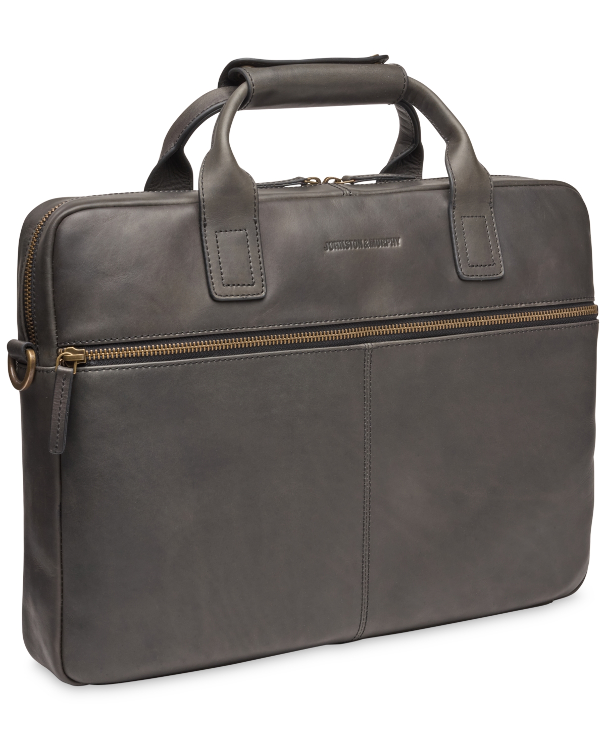 Men's Leather Briefcase - Black