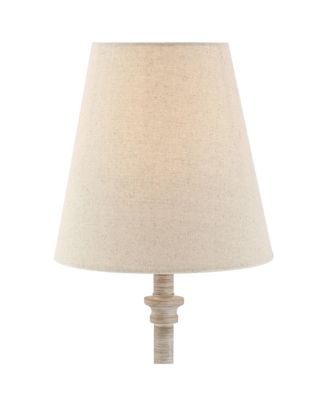 Loreno Traditional Buffet Table Lamps 24" High Set of 2 Whitewashed Oatmeal Linen Drum Shade for Bedroom Living Nightstand Family Room