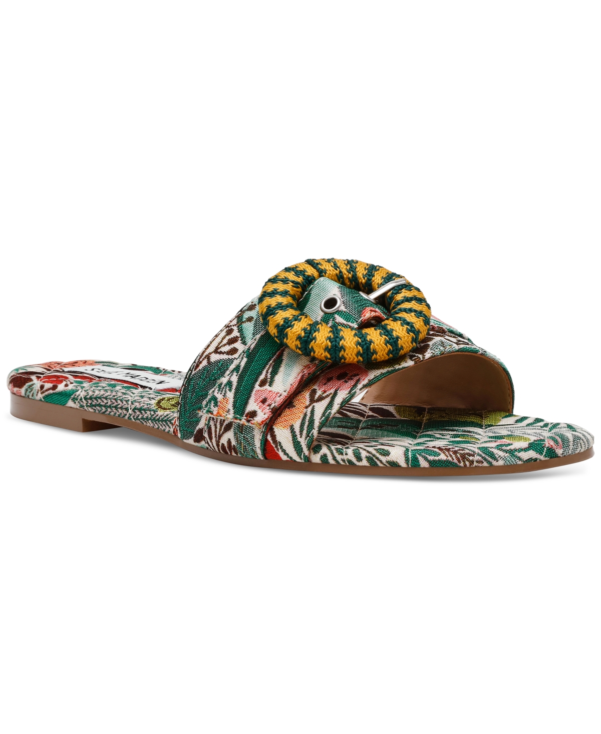 Women's Merla Raffia Buckle Slide Sandals - Linen Multi