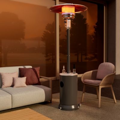 48000 BTU Gray Propane Patio Heater with Cover