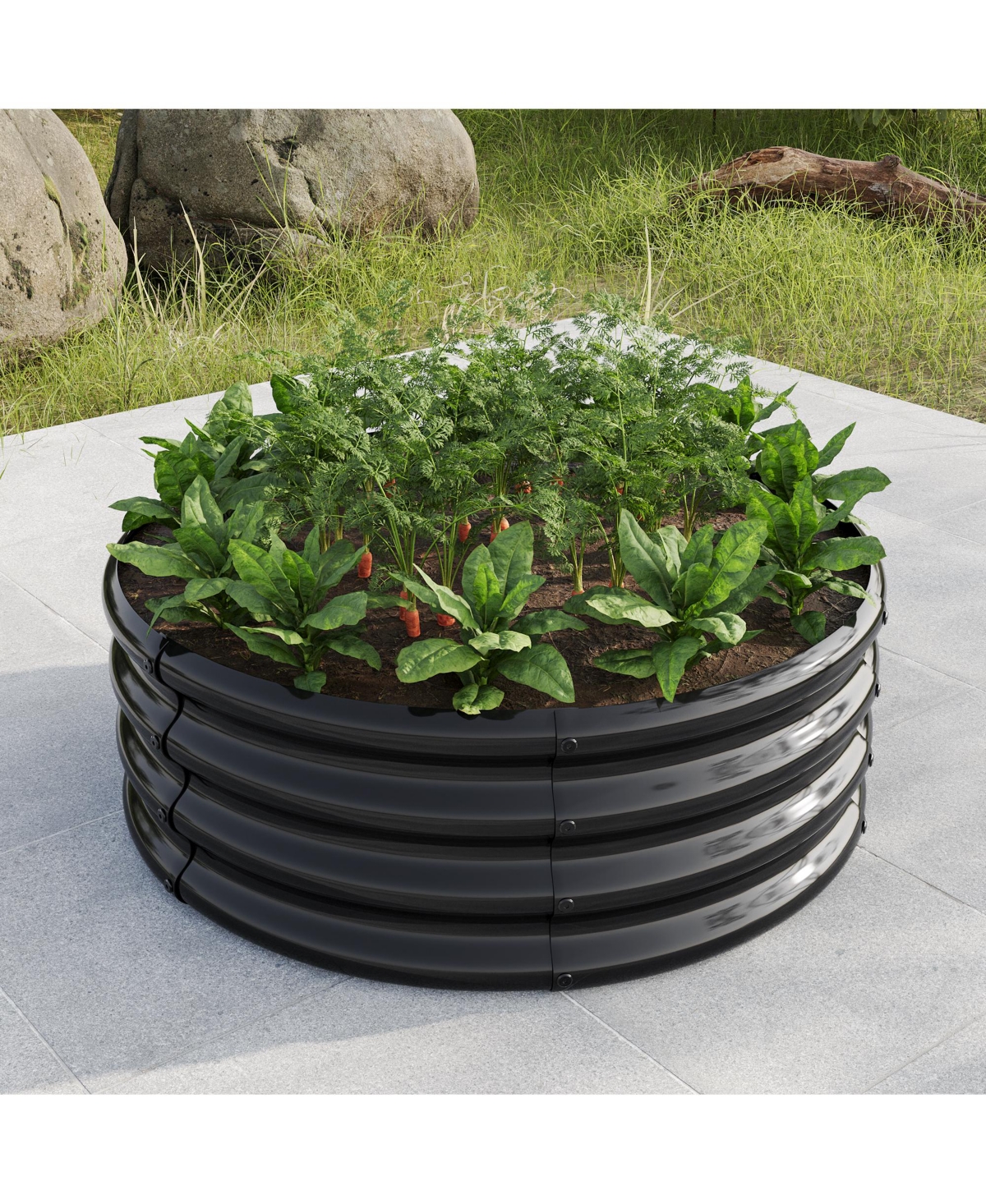 Slickblue 32.08" x 11.4" Tall Round Metal Raised Garden Bed