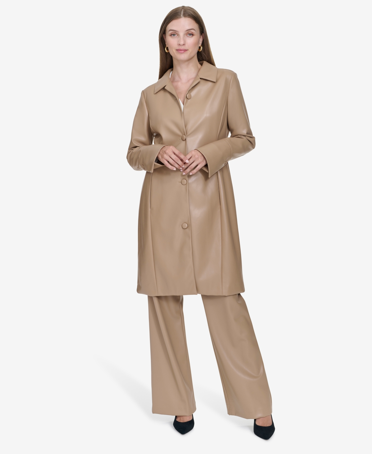 Halston Women's Faux-Leather Topper Jacket