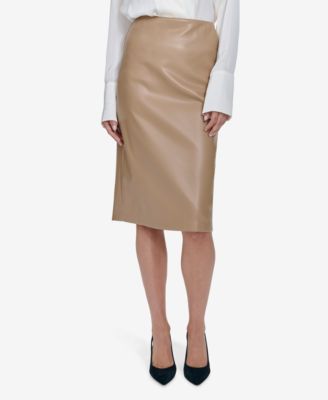 Halston Women s Faux Leather Pencil Skirt Macy s