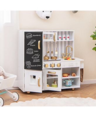 Pretend Play Kitchen for Kids with Real Sounds and Lights