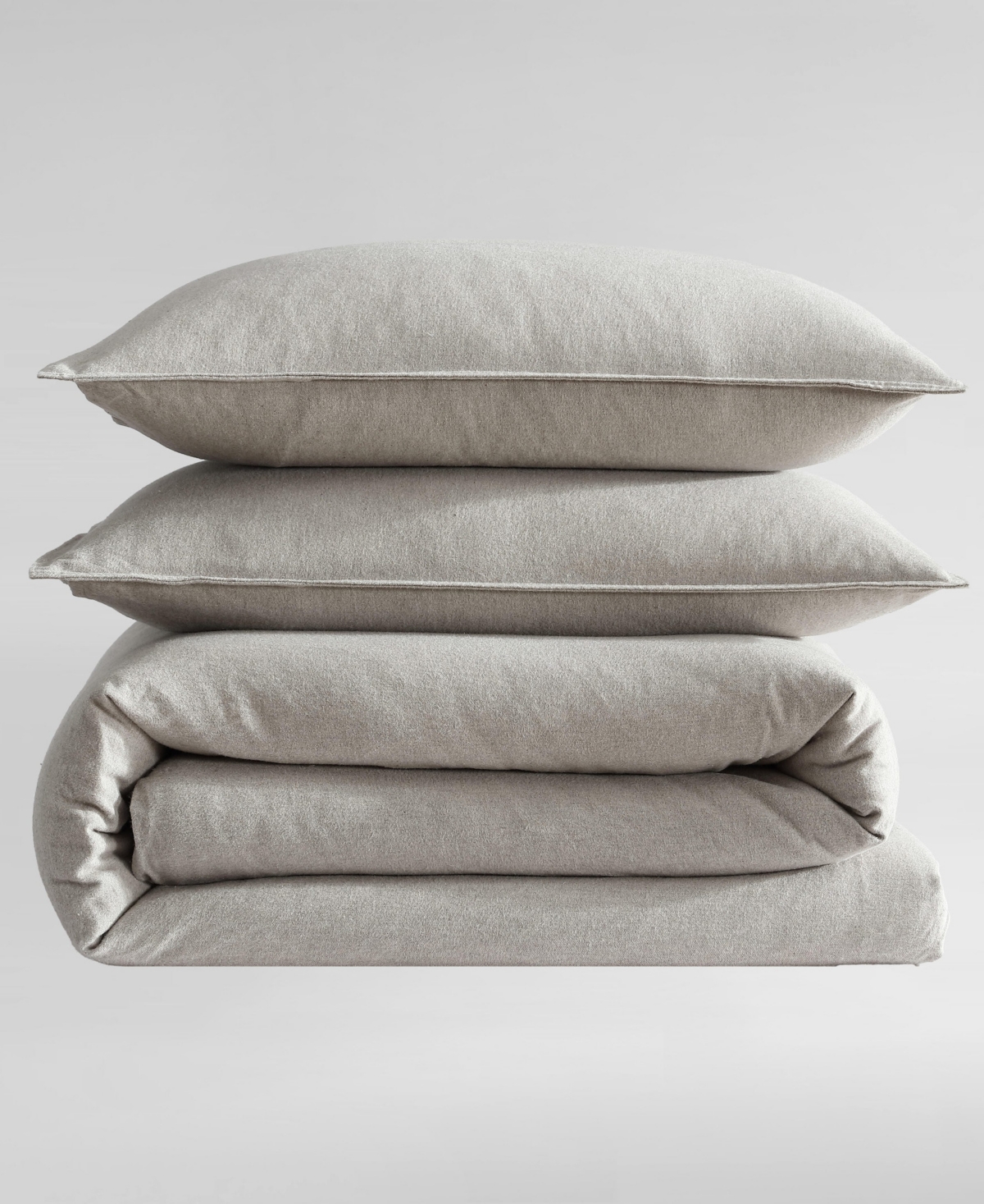 Shop Calvin Klein Melange Flannel 3-pc. Comforter Set, King In Natural