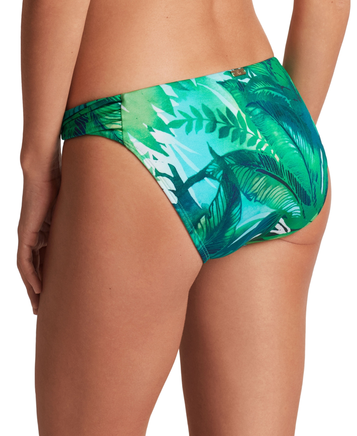 Shop Ralph Lauren Women's Printed Twisted Side-tab Bikini Bottoms In Cartago Palms