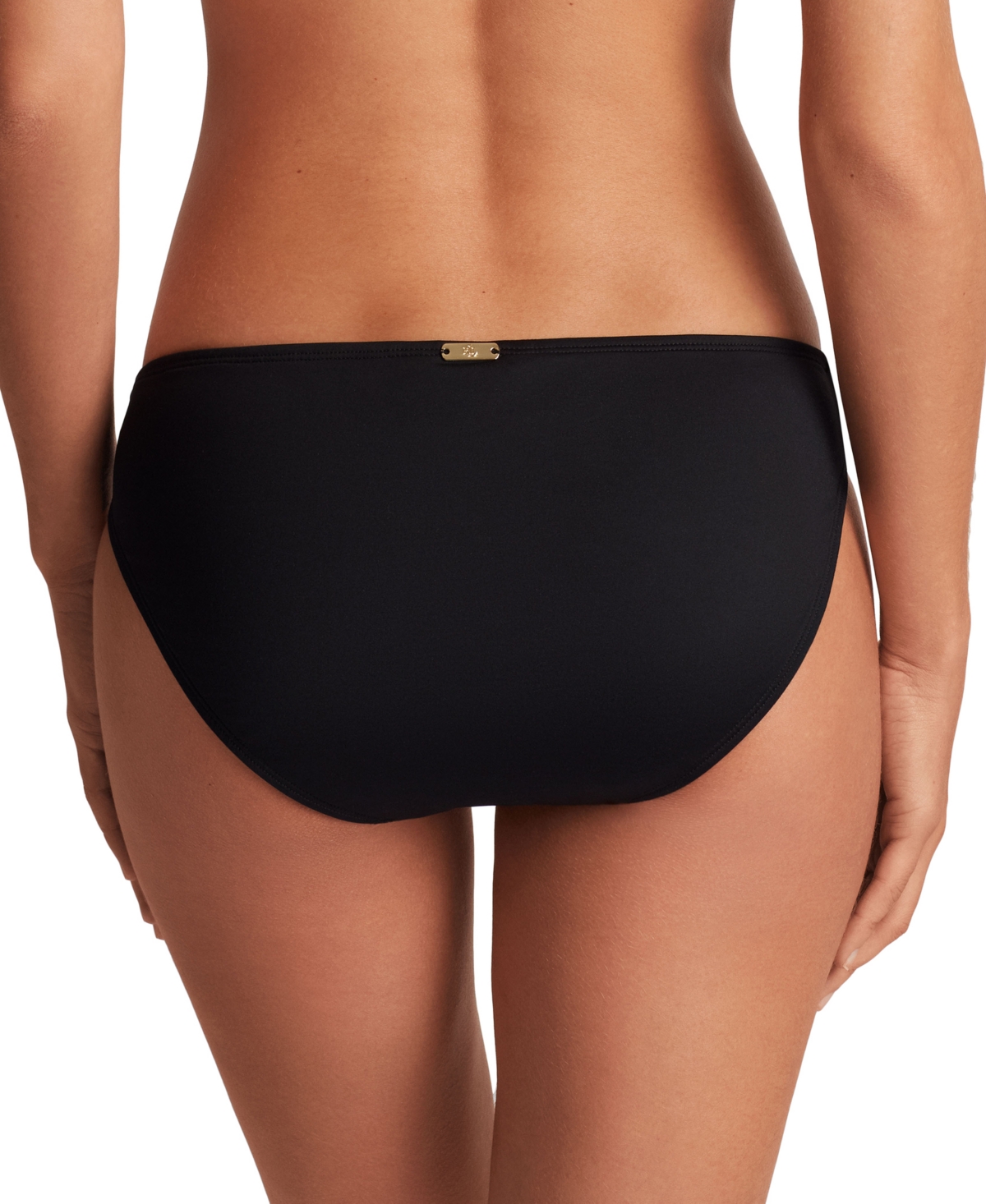 Shop Ralph Lauren Women's Macrame-ring Hipster Bikini Bottoms In Black