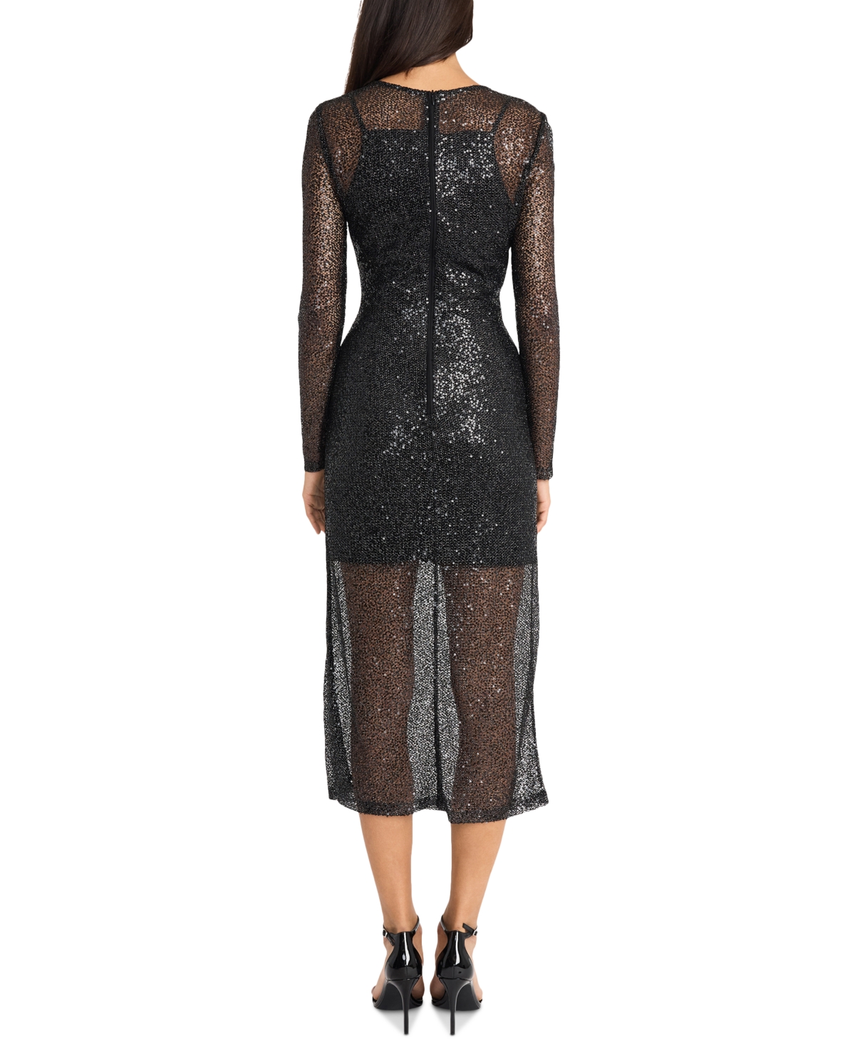 Donna Morgan Women's Sequined Midi Dress In Black