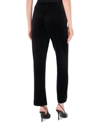 Women's Velvet Straight-Leg Pull-On Pants