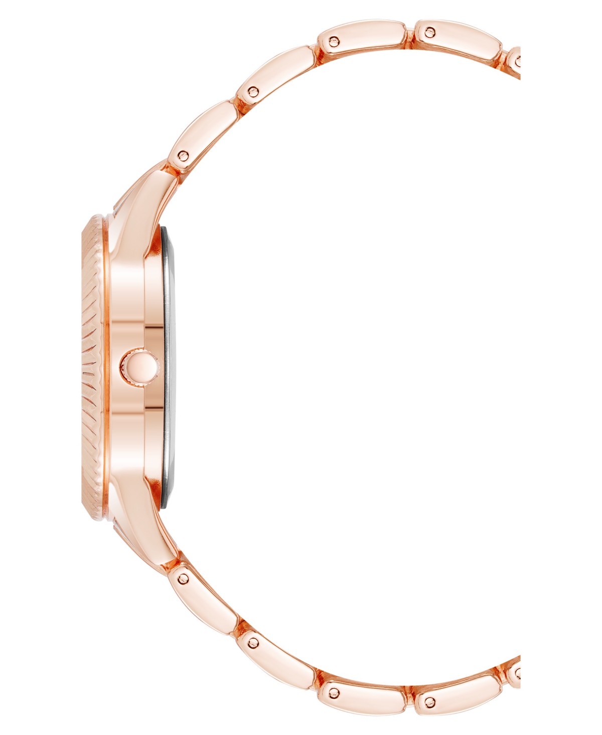 Steve Madden Women's Coin Edge Hot Pink and Rose Gold-Tone Alloy Metal Bracelet Watch, 36mm