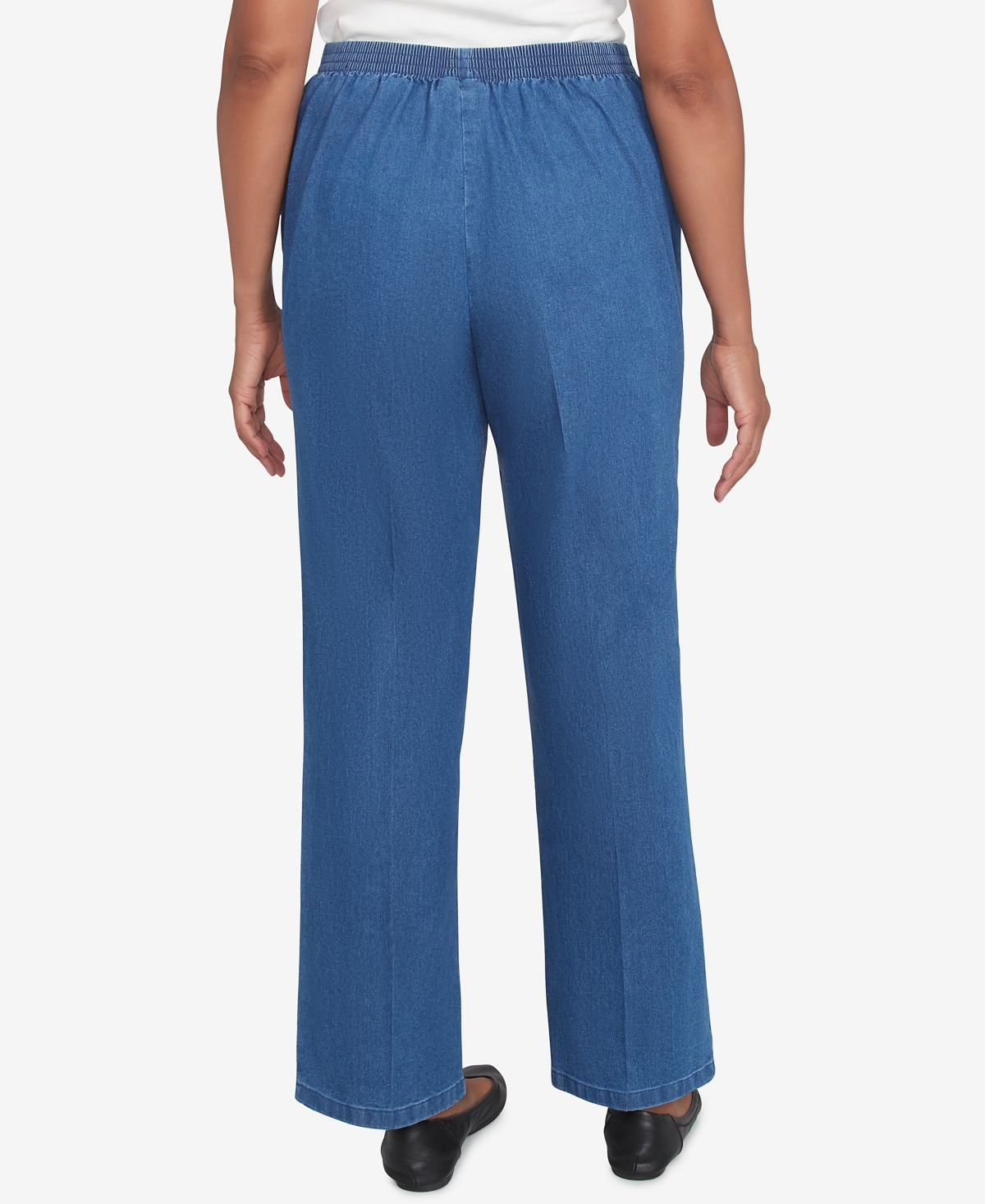 Alfred Dunner Women's Lake Victoria Pull-On Short Length Denim Pants