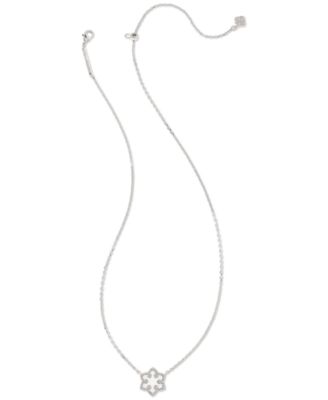 Kyocera Opal Snowflake Short Pendant Necklace, 14" + 4" extender