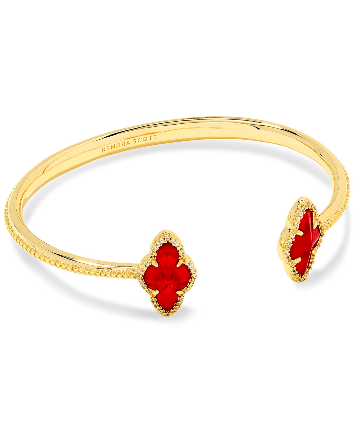 Kendra Scott 14k Gold-plated Pave-framed Stone Cuff Bracelet In Gold Cranb