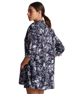 Women's Floral-Print Swim Cover-Up Set