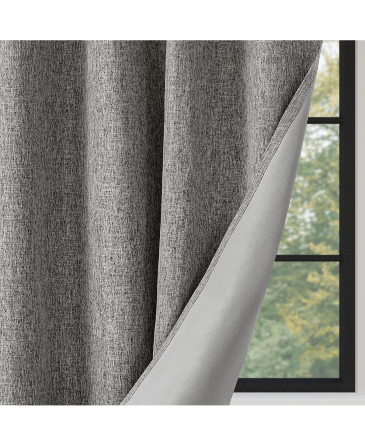 Awesome Home Linen Texture 100% Blackout Grommet Curtains Pair(2 Panels), Brick Red, 52
