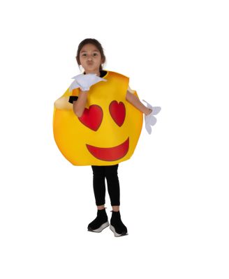 Kids Emoji Hearts Smiley Costume Tunic & Gloves Set