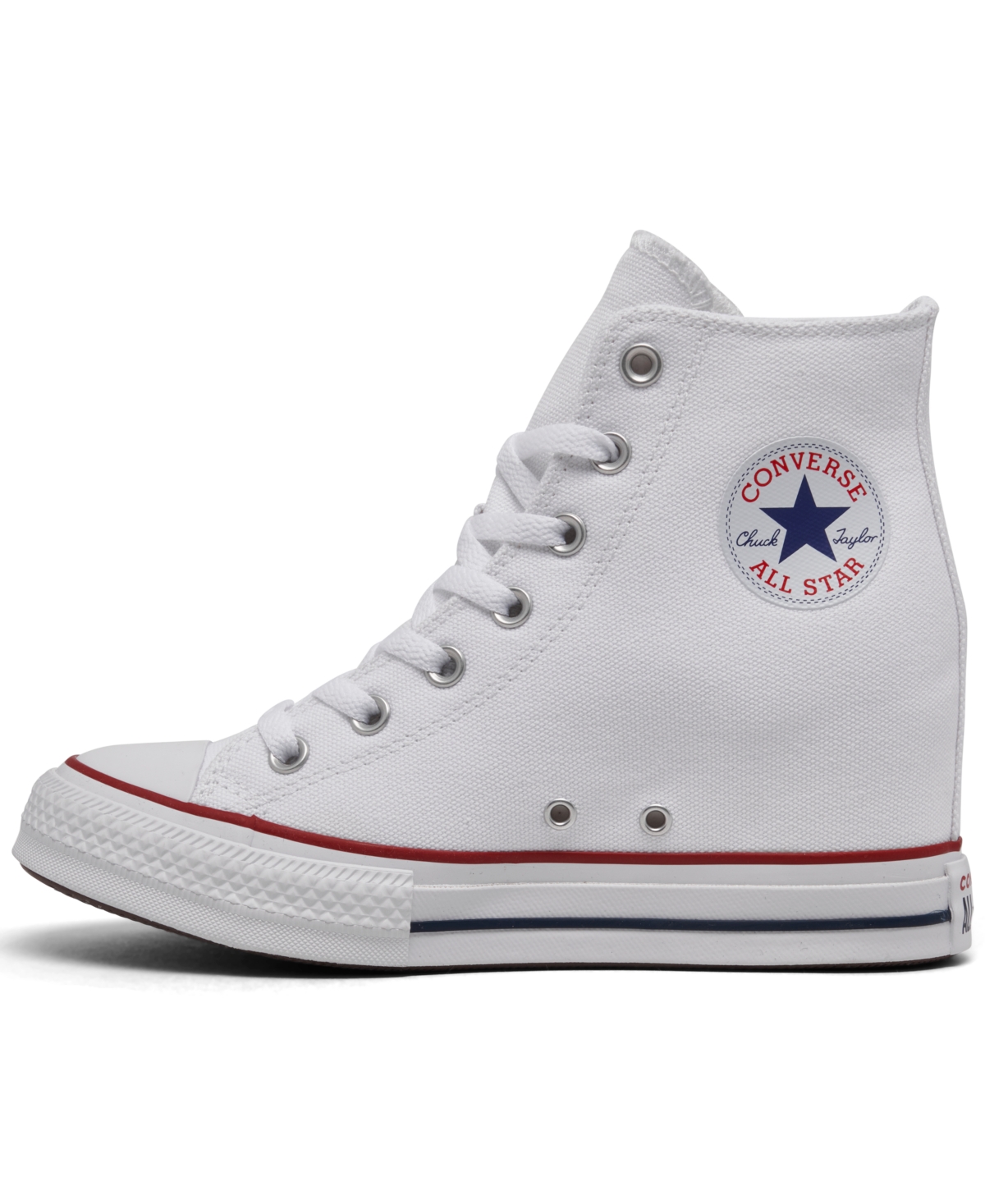 Converse Women's Chuck Taylor All Star Wedge Platform Casual Sneakers From Finish Line In White,red,navy