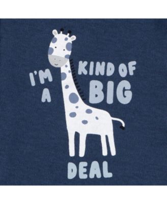 Baby Boys Blue Safari Footed Sleepers for Boys, 3 Pack