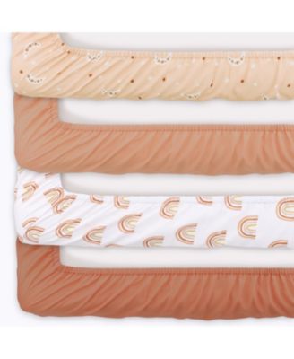 Fitted Crib Sheet for Girls, 4 Pack Set, Boho