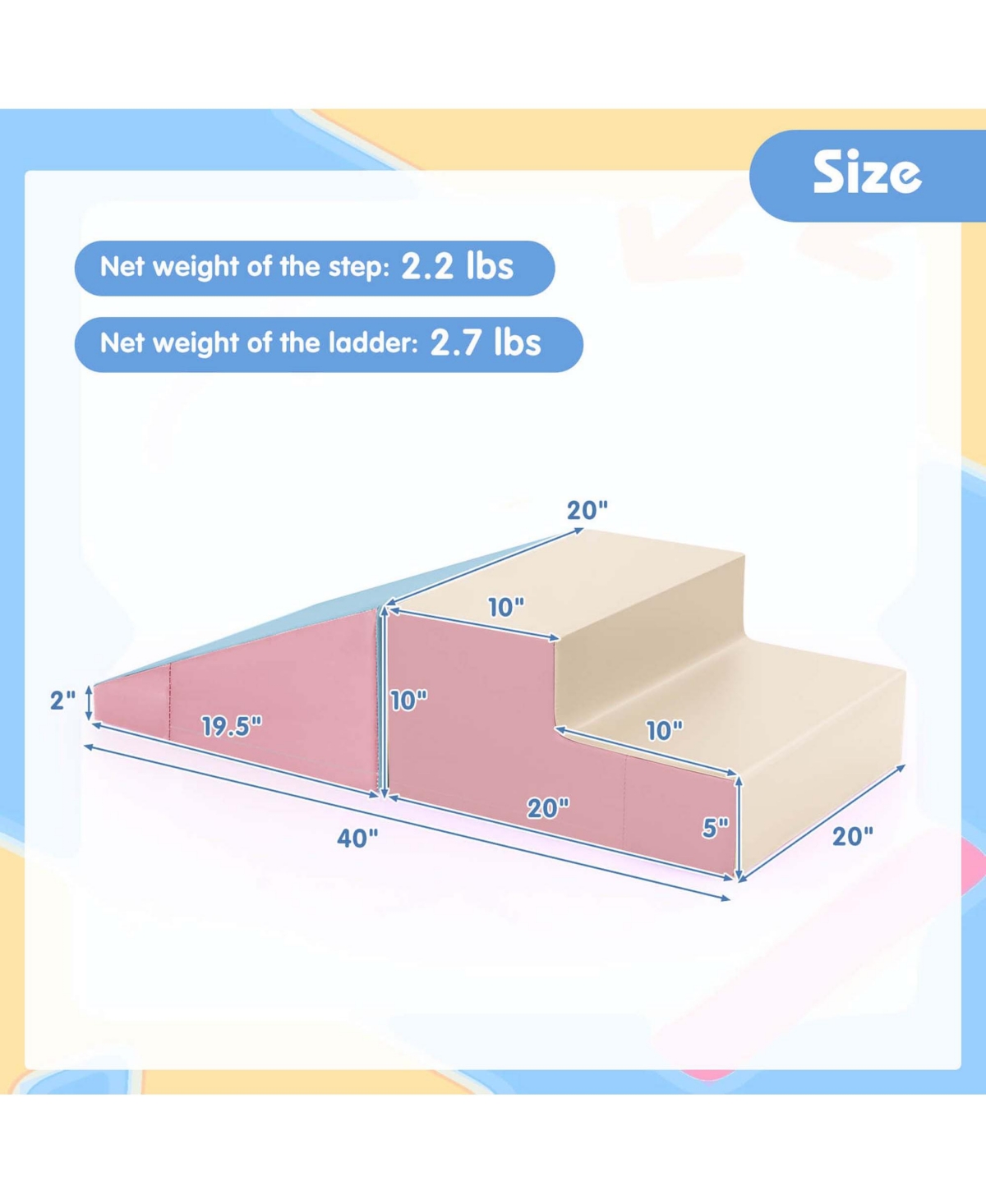 Costway Step and Slide Climber for Infants and Toddlers Baby Soft Foam Structure Blocks