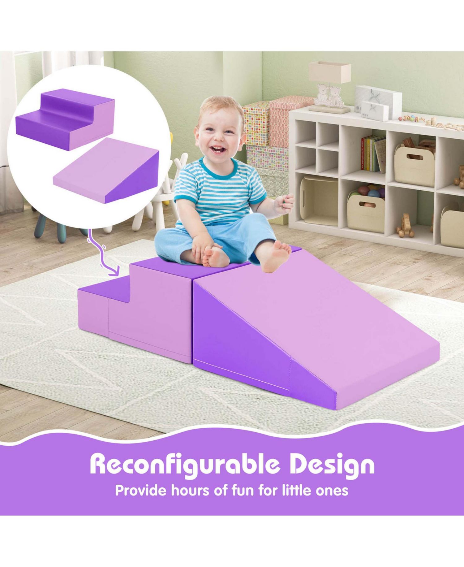Step and Slide Climber for Infants and Toddlers Baby Foam Structure