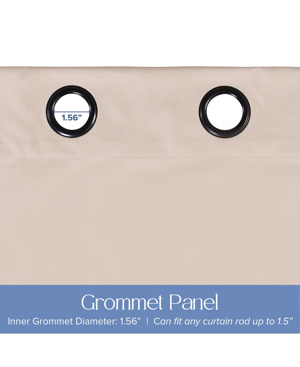 Awesome Home Soft Cotton Feel Twill Polyester 100% Blackout Grommet Pair (2 panels), River Blue, 52