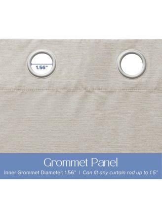 Brushed Serengeti Stria 100% Blackout Grommet Pair (2 panels), 52"×84"