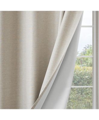 Brushed Serengeti Stria 100% Blackout Grommet Pair (2 panels), 52"×84"