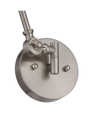 Mendes Modern Industrial Adjustable Swing Arm Wall Lamp Brushed Nickel Hardwired Light Fixture Metal Shade for Bedroom Bedside House Reading Living Room Home Hallway Dining