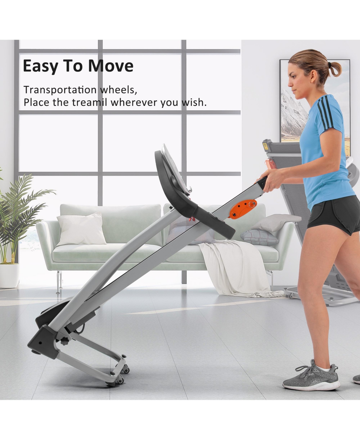 Slickblue Easy Folding Treadmill for Home Use, 2.5HP Electric Running & Walking Machine with Device Holder & 3-Level Incline