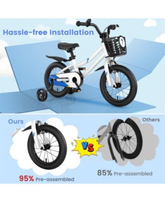 14 Inch Kids Bike with 2 Training Wheels for 3-5 Years Old