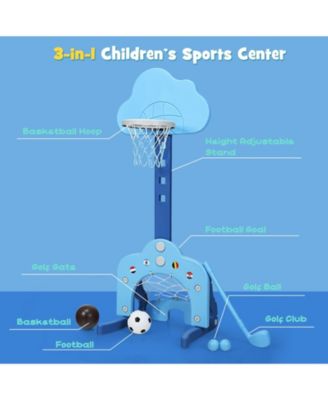 3-in-1 Kids Basketball Hoop Set with Balls