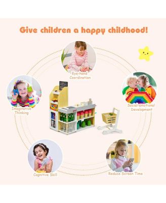 Grocery Store Playset Pretend Play Supermarket Shopping Set