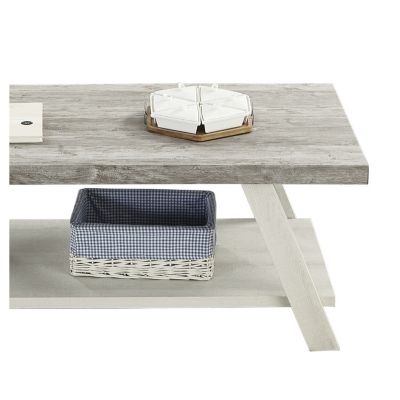 Two-Tone Wood Shelf Coffee Table