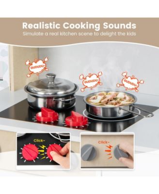 Wooden Pretend Play Kitchen Set for Toddlers