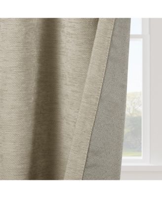 Chenille Solid Room Darkening Back Tab Curtain Panel, 52"×96"